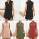thumbnail image 4 of Vestido sin mangas de verano para mujer con cuello en V y blusa con botones Mini vestido con do CACAGOO Vestido sin mangas de las mujeres, 4 of 7