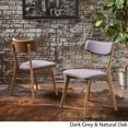 thumbnail image 4 of GDF Studio Crystal Mid Century Modern Fabric Upholstered Dining Chairs, Set of 2, Dark Gray and Oak, 4 of 13