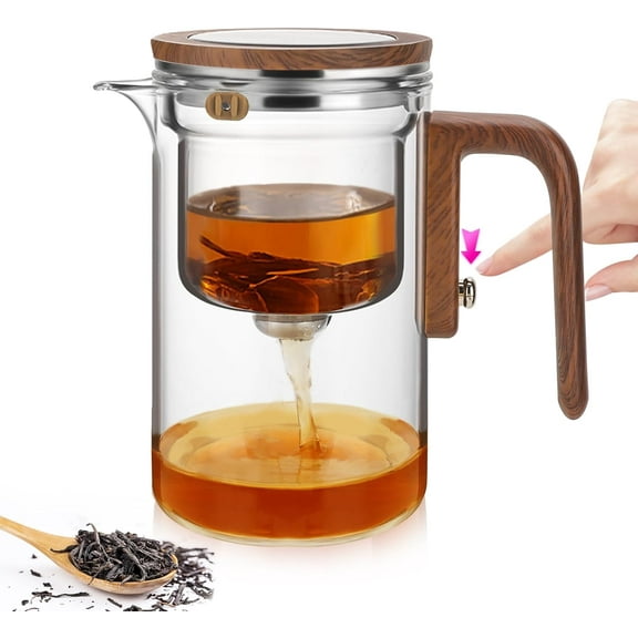 Magnetic Glass Teapot with Removable Infuser, 20.3oz/600ml Magnetic Loose Leaf Tea Steeper with Strainer, Elegant Gift Package for Tea Lovers