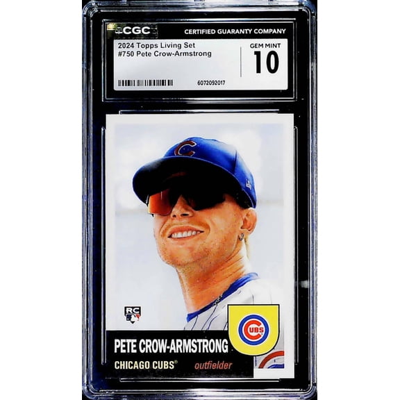 2024 Topps MLB Living Set #750 Pete Crow-Armstrong Chicago Cubs RC CGC 10 Gem Mint (serial number may vary)
