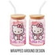 thumbnail image 5 of Silver Buffalo Sanrio Hello Kitty - Vaso de cristal rosa con tapa de bambú y pajita de cristal, 16 onzas, 5 of 5