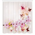 thumbnail image 3 of Ambesonne Peach Shower Curtain, Floral Art Butterflies, 69"Wx84"L, Multicolor, 3 of 3