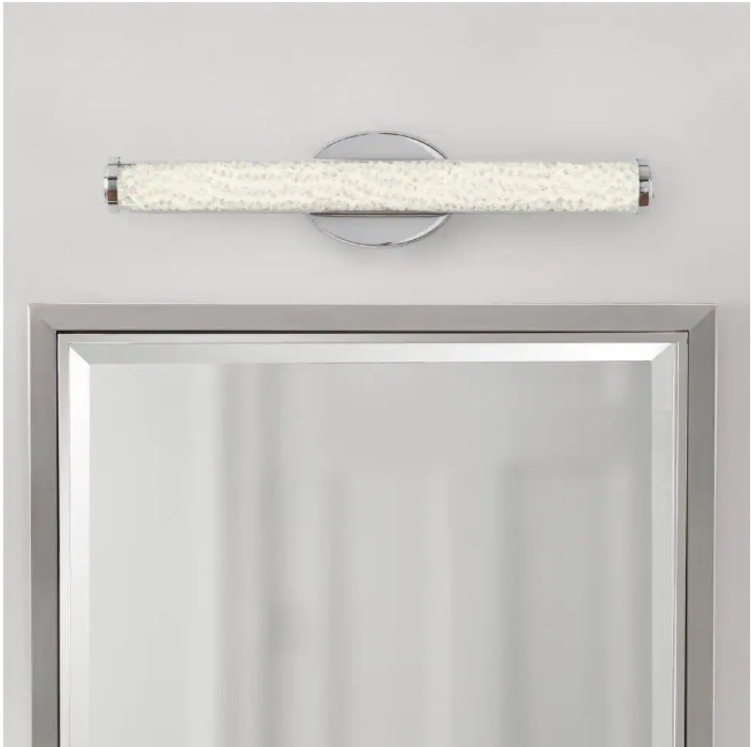 Home Decorators Collection Sibley 24 in. 1-Light Chrome LED Dimmable Bathroom Vanity Light Bar with Clear Glass and Clear Crystals, Bulb Included