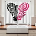 thumbnail image 2 of Ambesonne Pink Zebra Kitchen Curtains, Couple Love, 55"x45", Pink Black White, 2 of 3