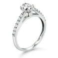thumbnail image 3 of 10K White Gold White Created Sapphire and White Lab Grown Diamond Soitaire Engagement Ring for Women (1.18 Cttw, Oval 7X5MM, Gemstone September Birthstone, Available in Size 5, 6, 7, 8, 9), 3 of 4
