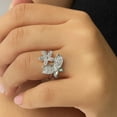 thumbnail image 3 of Anillo Mariposa Con Flor De Zirconia Para Mujer De Plata 925, 3 of 4