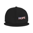 thumbnail image 2 of DouZhe Flat Brim Cap Snapback Hat, America Hope Usa Us Flag Prints Adjustable Black Adult Baseball Cap, 2 of 7