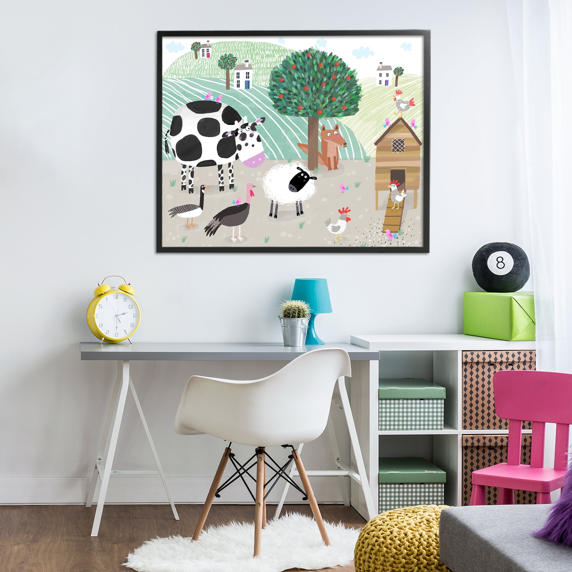 Stupell Industries Down At The Farm Black Framed Giclee Art, design by Carla Daly