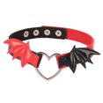 thumbnail image 3 of Gargantilla Collar Punk Salvador Cadena de Clavícula amor corazón negro rojo, 3 of 10