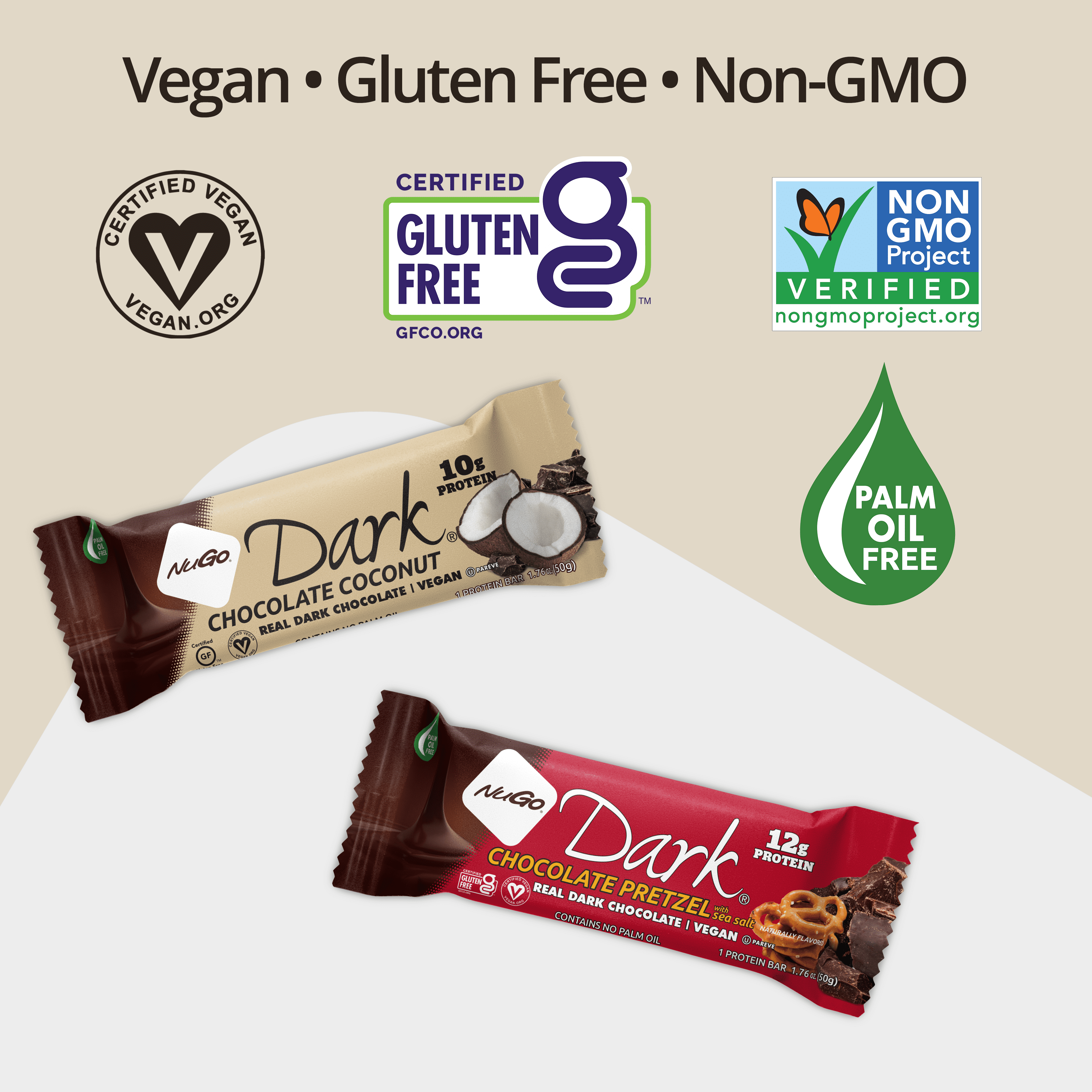 NuGo Dark Chocolate Cherry, 12g Protein Bar, Vegan, Gluten Free, Non-GMO, Kosher Pareve, 24 count