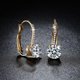 thumbnail image 2 of Aretes redondos de diamantes de cuatro puntas ER para mujer dorado, 2 of 5