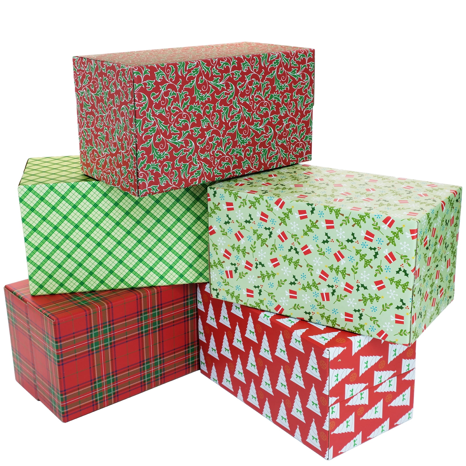 Global Printed Products Holiday Shipping Boxes Pack Of 5 Assorted