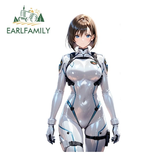 EARLFAMILY 5.1" Anime Girl Car Stickers Interesting Waterproof Campervan Skateboard Laptop Tumbler Vinyl Decal Occlusion Scratch Vinyl Car Wrap