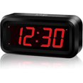 thumbnail image 1 of (rouge) Horloge Numrique, Mode Nuit Automatique, 3 Niveaux De Luminosit Led, Aliment Par Batterie, 12/24 Heures, Rveil Pour Enfants, Personnes Ges, 1 of 5