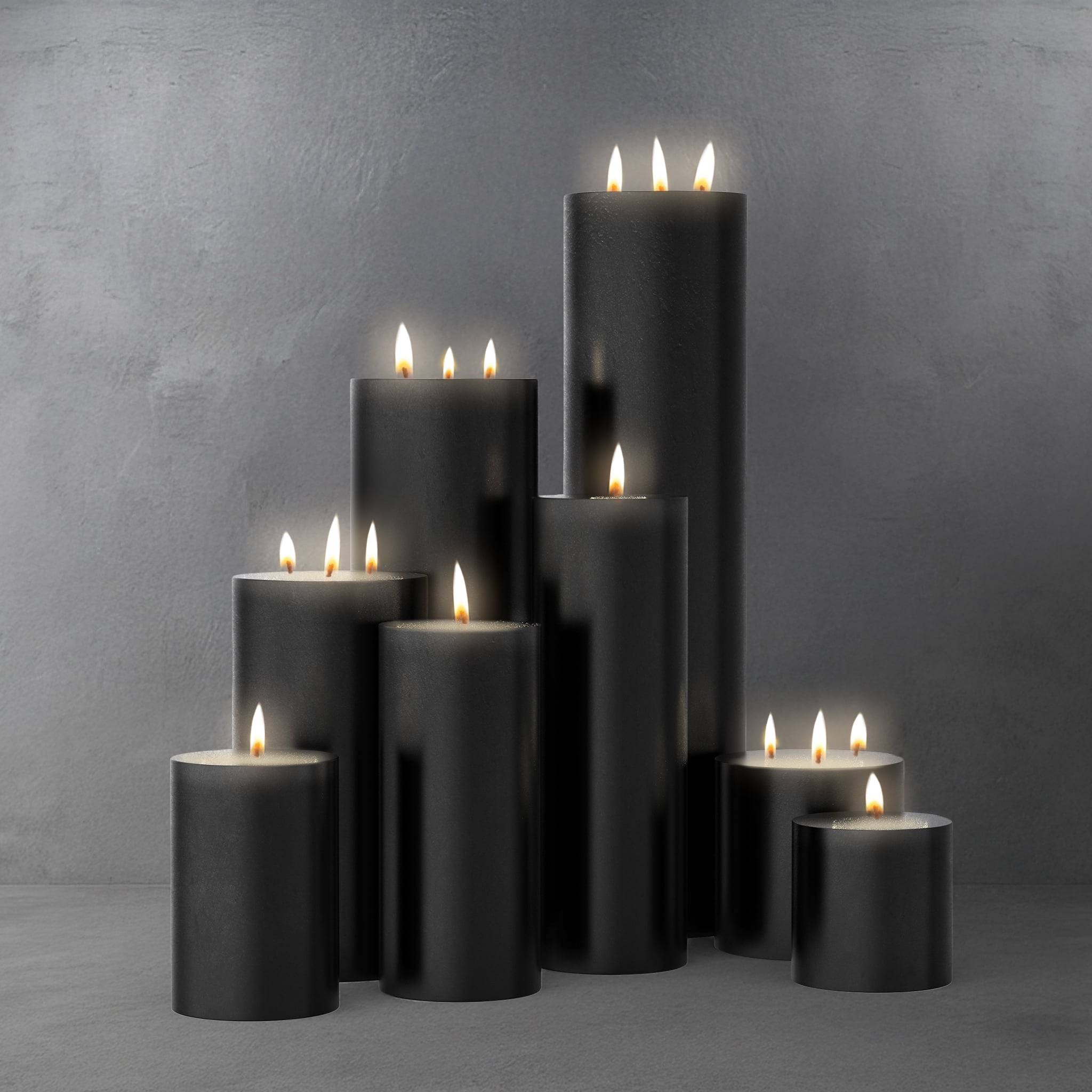 Black Pillar Candles