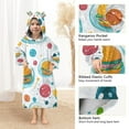 thumbnail image 3 of FORMRS Wearable Blanket Hoodie with Sleeves for Kids Cozy Flannel Sweatshirt, Bubbles Hamburger, 3 of 7