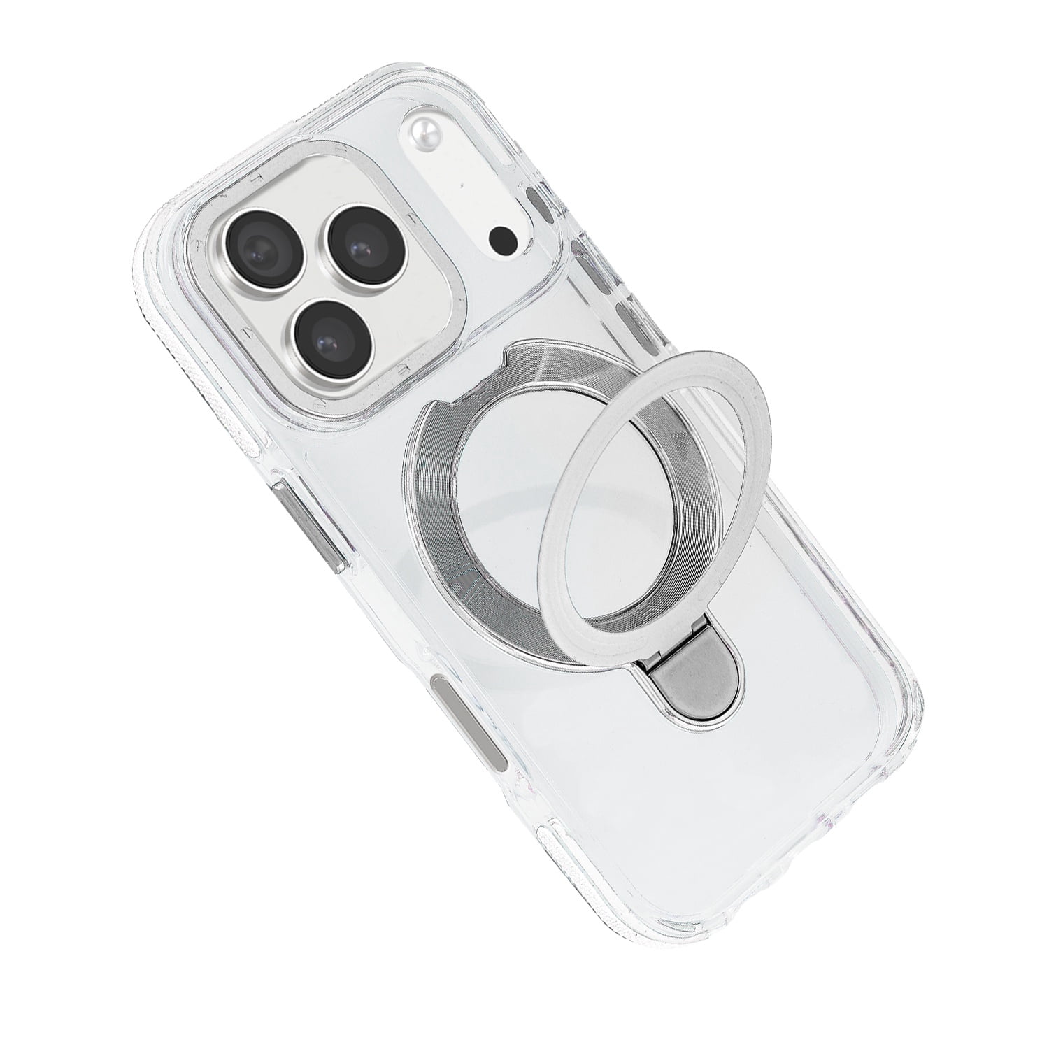 Transparent Magsafe Case with Foldable Stand for iPhone 17 Pro Max - Transparent