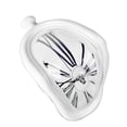 thumbnail image 2 of Melting Clock Plastic Retro Decorative Electroplated Metal Paint Desk Table Clock for Office White, 2 of 6
