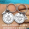 thumbnail image 2 of To My Son Inspirational Gift Keychain Never Forget That I Love You Forever Best Father Mother Gift Key Chains, 2 of 5