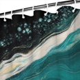 thumbnail image 3 of Teal Marble Gold Wave Pattern Shower Curtain 84"x72" ,Bathroom Decorative Shower Curtains Set with 12 Hooks,Modern Waterproof Washable Shower Curtain, 3 of 6