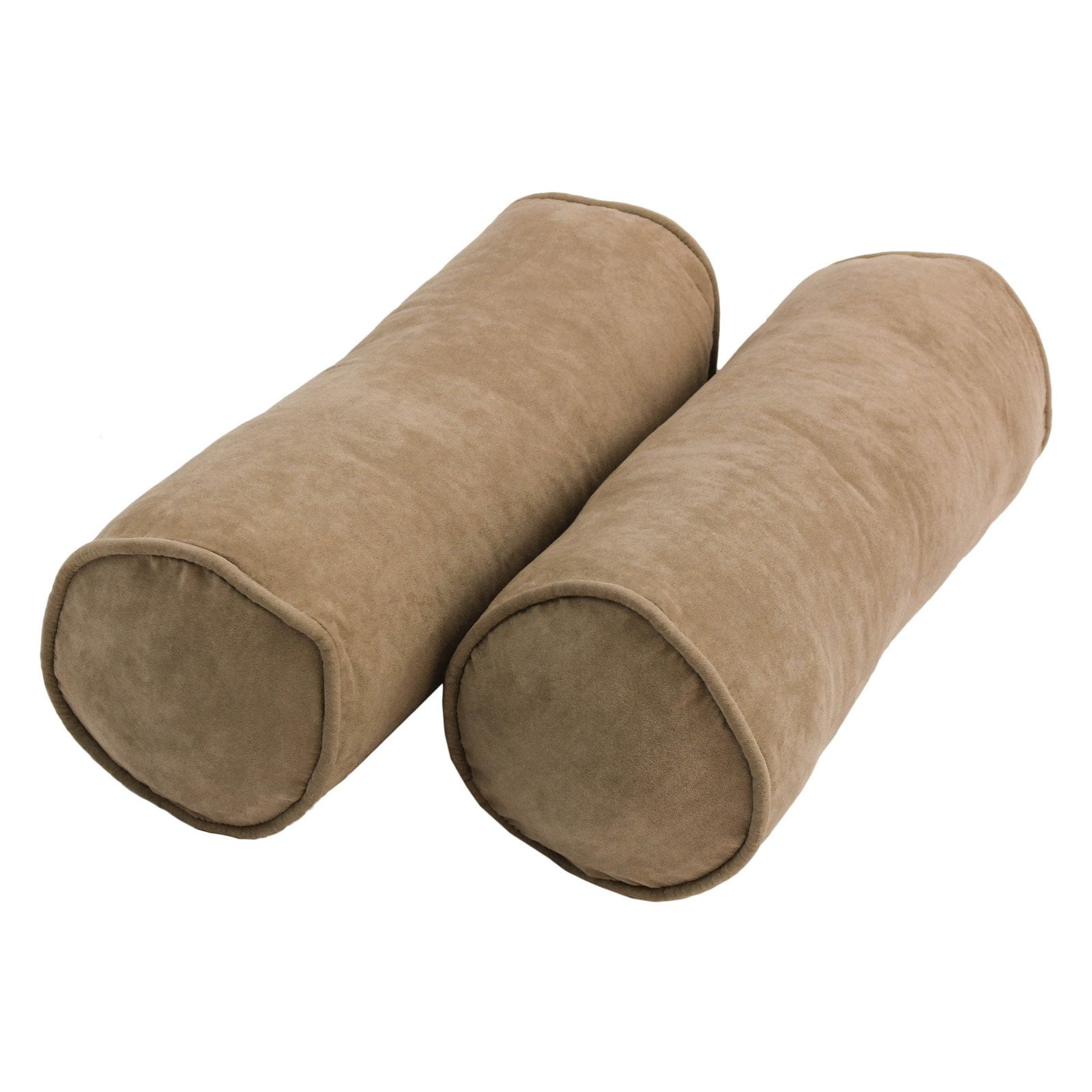 Blazing Needles Microsuede Bolster Pillows with Cording and Inserts