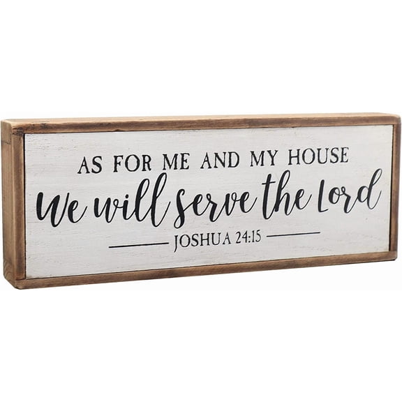 Paris Loft As for Me and My House We Will Serve The Lord Wood Rustic Wall Sign Plaque|Farmhouse Home Decor|Christian Decor|Bible Verse Sign