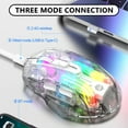 thumbnail image 4 of RFUGUG RGB Gaming Mouse, Full Transparent Illuminated 5-Gear DPI Adjustable Wired/Wireless/Bluetooth Game Mouse - Ergonomic Design for PC & Laptop - Black/Clear, 4 of 7