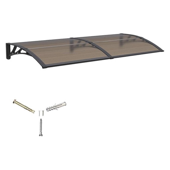 Awning for Door Entrance,32x80IN Window Awnings for Doors Canopy Polycarbonate Cover Patio Door Awning UV Rain Snow Sunlight Protection Hollow Shee