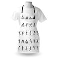 thumbnail image 3 of Olympics Apron Summer Sport Icons Collection of Boating Boxing Swimming Weightlifting Shooting, Unisex Kitchen Bib Apron with Adjustable Neck for Cooking Baking Gardening, Black White, by Ambesonne, 3 of 3