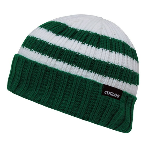 CUGLOG K014 Shasta Striped Sweater Beanies Hat-Emerald