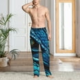 thumbnail image 4 of KLL Mens Pajama Pants for Men,Mens Lounge Pants,Funny Gifts for Men,Men's Pajama Bottoms Blue Viper Snake Closeup Face -Medium, 4 of 5