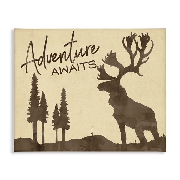 Stupell Industries Farmhouse Leave No Trace Rabbit Animal Forest Brown Textured Design Canvas Art, 20 x 16, by The Saturday Evening Post