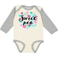 thumbnail image 3 of Inktastic Sweet Pea Hearts Boys or Girls Long Sleeve Baby Bodysuit, 3 of 5