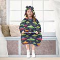 thumbnail image 7 of FORMRS Wearable Blanket Hoodie with Sleeves for Kids Cozy Flannel Sweatshirt, Colorful Space Cat, 7 of 7