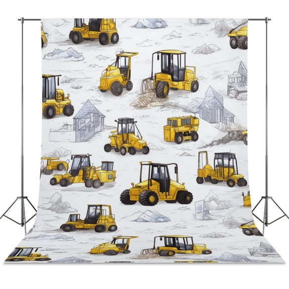 Excavator Construction Vehicle Truck Backdrops for Photography for Party Backdrop Wedding Backdrop Background Picture