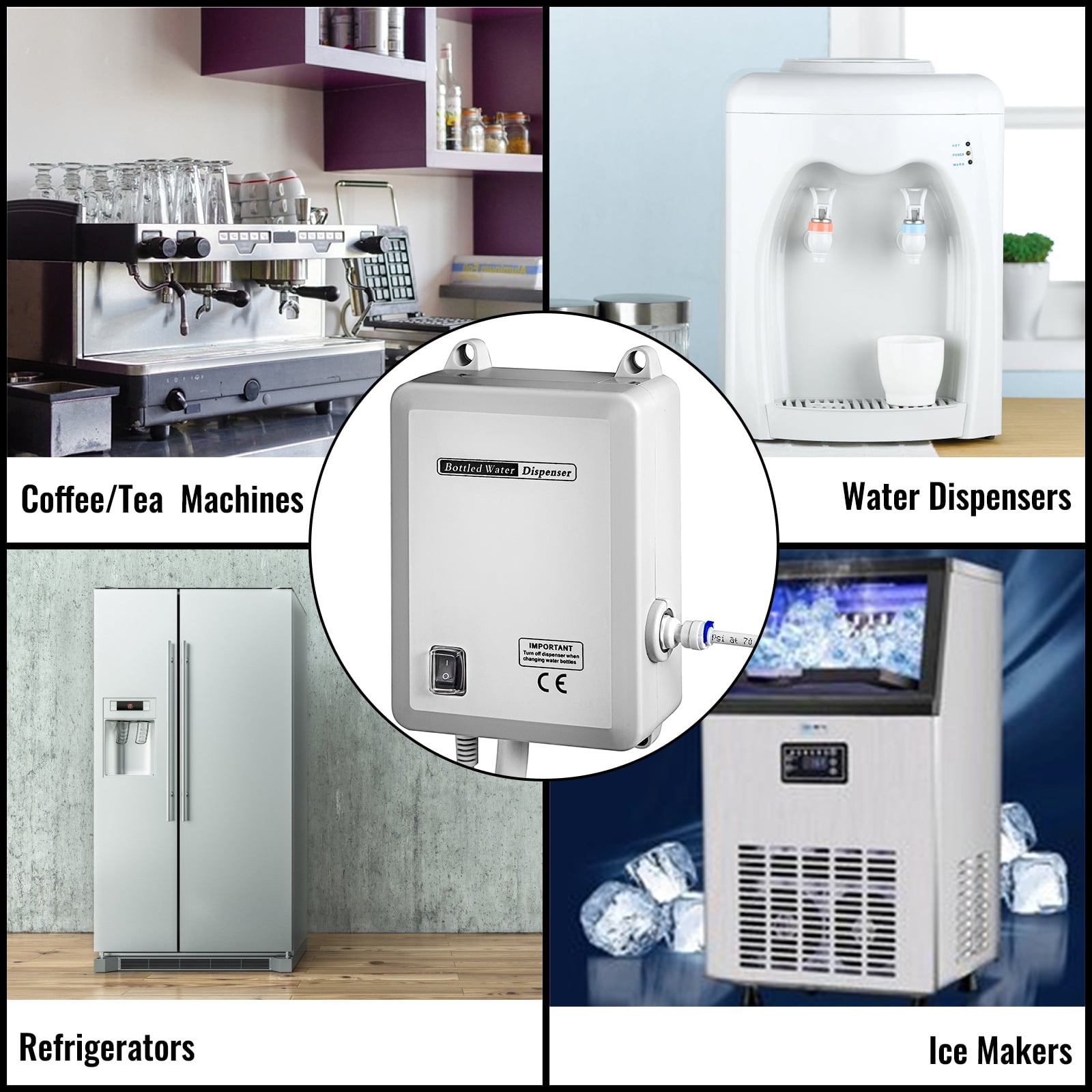 KFFKFF Bottled Water Dispenser System 20 Feet Pump System 115V AC with US Plug
