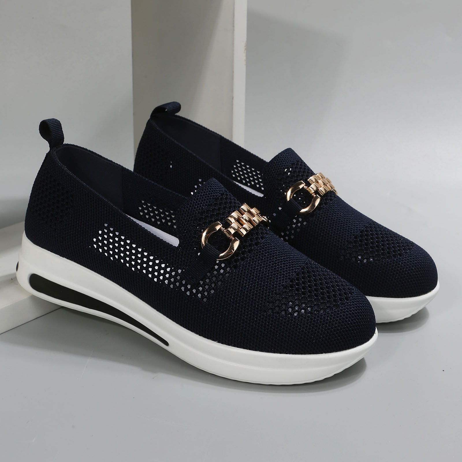 Gubotare Womens Tennis Shoes Women Running Shoes Fashion Tennis Breathable Lightweight Walking Sneakers,Dark Blue 8