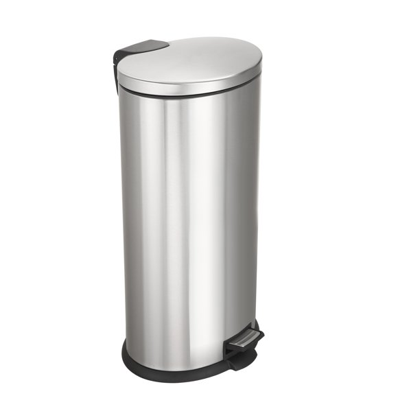 Poubelle à pédale ovale en acier inoxydable Hometrends de 30 litre