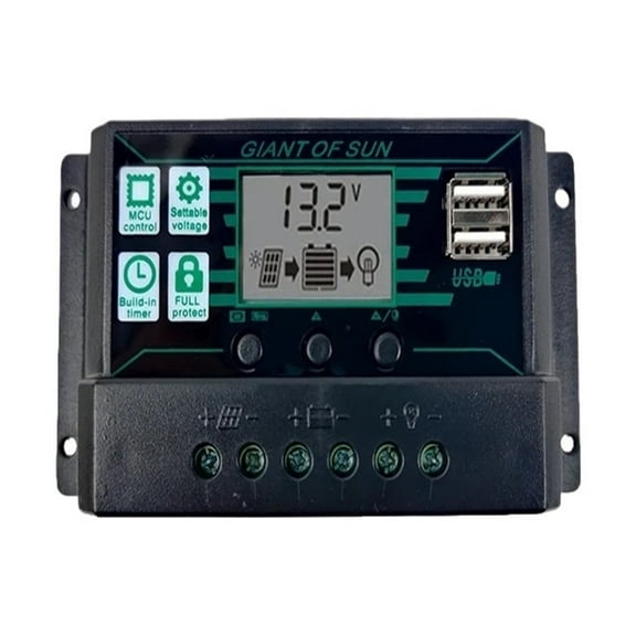 Solar Controller PWM 60A 50A 40A 30A 20A 10A Charge And Discharge Controller 12V 24V Auto LCD Solar Regulator With Dual USB 5V ,Improvement of Charging Speed