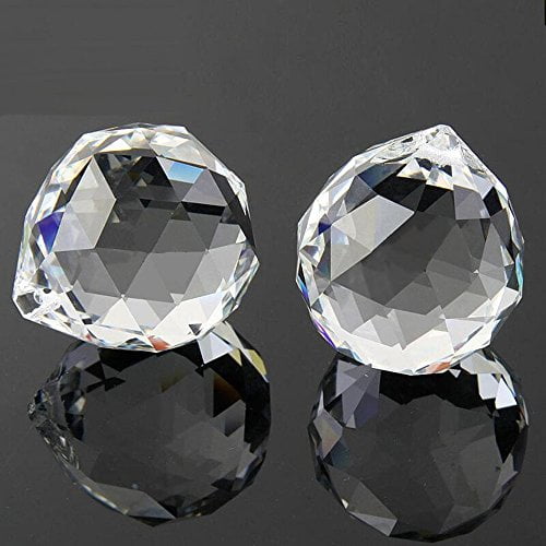 Clear Gamloious 40mm Crystal Ball Prisms Pendant Feng Shui Suncatcher Decorating Hanging Faceted Prism Balls 
