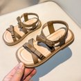 thumbnail image 7 of Fesfesfes Girls Bowknot Princess Sandals Party Dance Shoes with Cute Open Toe Lightweight Soft Sole for Casual Beach and Holiday Wear(Brown,5 Years), 7 of 7
