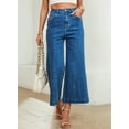 thumbnail image 2 of Chase Secret Women's Wide Leg Jeans High Waisted Stretchy Barrel Slouchy Denim Pants, 2 of 6