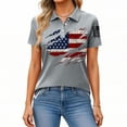 thumbnail image 4 of HAJWOH Summer Tops For Women 2025, 4Th Of July Polo V Neck Button Down Short Sleeve Collared Golf Shirts Casual Outfit, 4 of 4