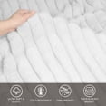 thumbnail image 5 of Regal Living Luxury Reversible Textured Stripe Faux Fur & Velvet Throw, White, 50" x 70", 5 of 8