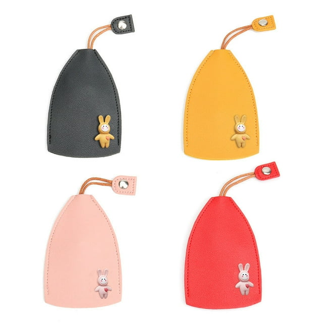WREESH Leather Car Key Case Cover Cute Key Case Protection Bag Access Control Card Case Water Drop Car Door Anti-theft Door Head