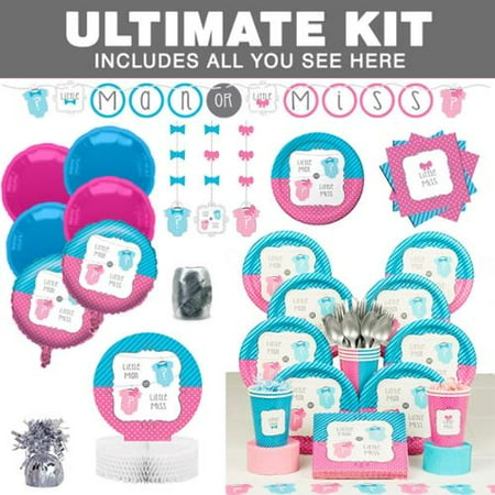 Bow Or Bowtie Gender  Reveal  Ultimate Tableware Kit  Serves 