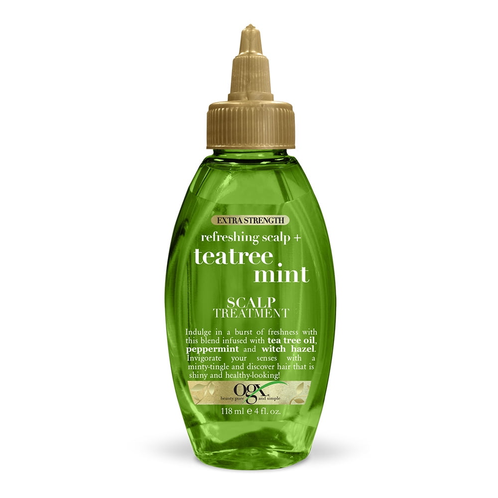 OGX Extra Strength Refreshing + Invigorating Teatree Mint Dry Scalp Treatment with Witch Hazel Astringent to Help Remove Scalp Buildup, Paraben-Free, Sulfate Surfactant-Free, 4 oz - Walmart.com