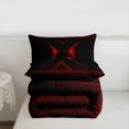 thumbnail image 6 of jejeloiu Modern Geometric X Pattern Queen Comforter Set For Boys,Neon Red Black Bedding Comforter Set For Kids,Reversible,3pcs, 6 of 8