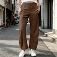 thumbnail image 4 of SeekIslan Women's Pull On Wide Leg Pants High Waisted Straight Pants with Pockets for Casual Daily Wear, 4 of 8