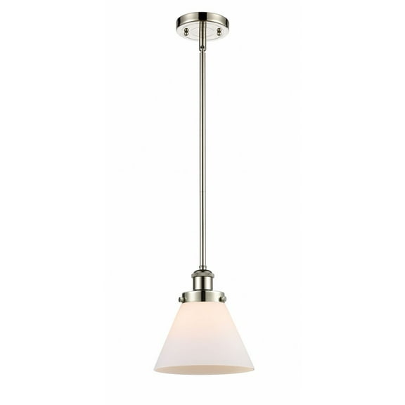916-1S-PN-G41-Innovations Lighting-Cone - 1 Light Stem Hung Mini Pendant In Industrial Style-10 Inches Tall and 8 Inches Wide-Polished Nickel